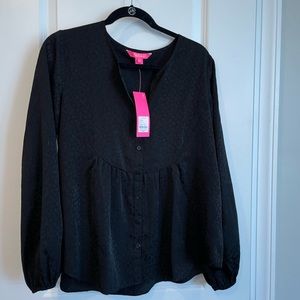 Lily Pulitzer Hensley Top, black leopard print